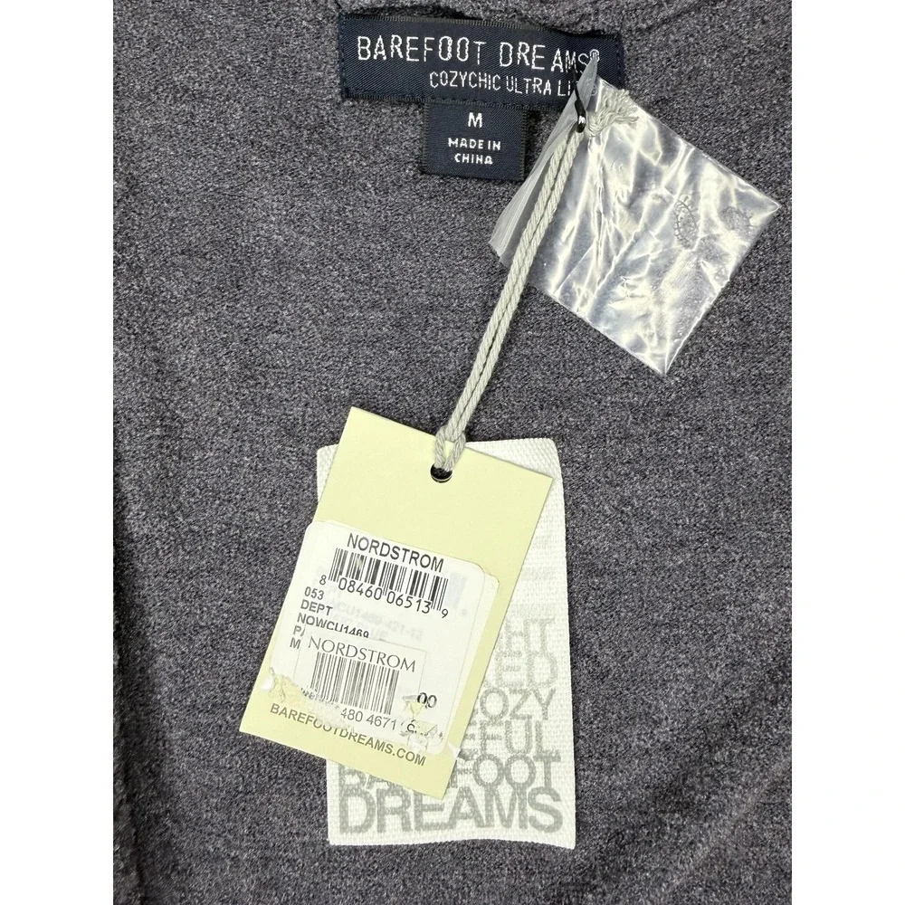 Barefoot Dreams CozyChic Ultra Lite Cardigan Sweater Womens M Gray Belted Long
